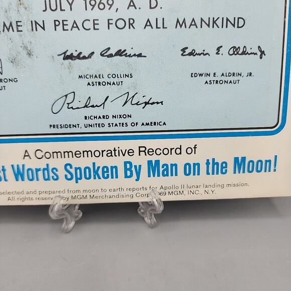 Apollo 11 Flight First Man On The Moon 1969 7" 45RPM Commemorative Record - Picture 8 of 12